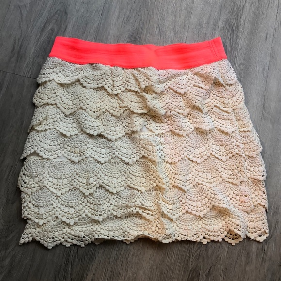 Forever 21 Dresses & Skirts - Pink and cream laced skirt